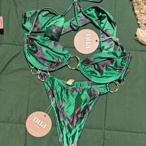 Stylish Green Leopard Bikini Set